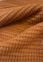 Camel Chunky Waffle Knit. Open Weave - 250 GSM - Boho Fabrics