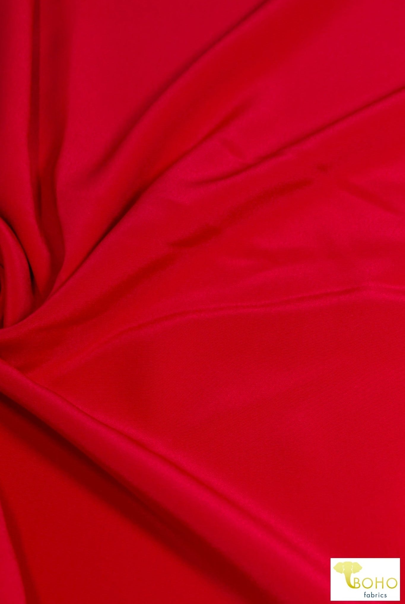 Candy Apple Red, Silk Crepe de Chine Woven Fabric. - Boho Fabrics - Crepe, Woven