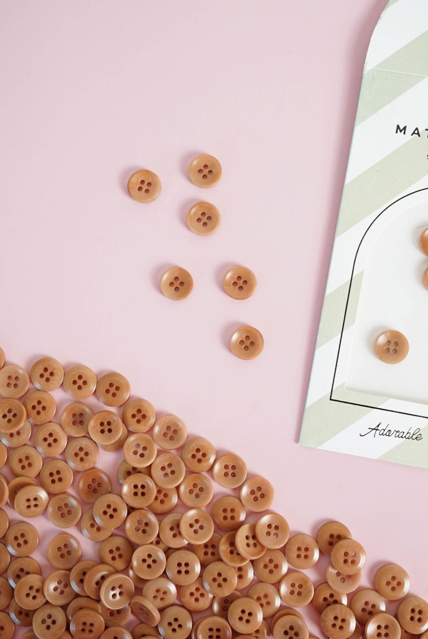 Caramel 1/2" Corozo Nut Buttons - Boho Fabrics - Bag Making Supplies