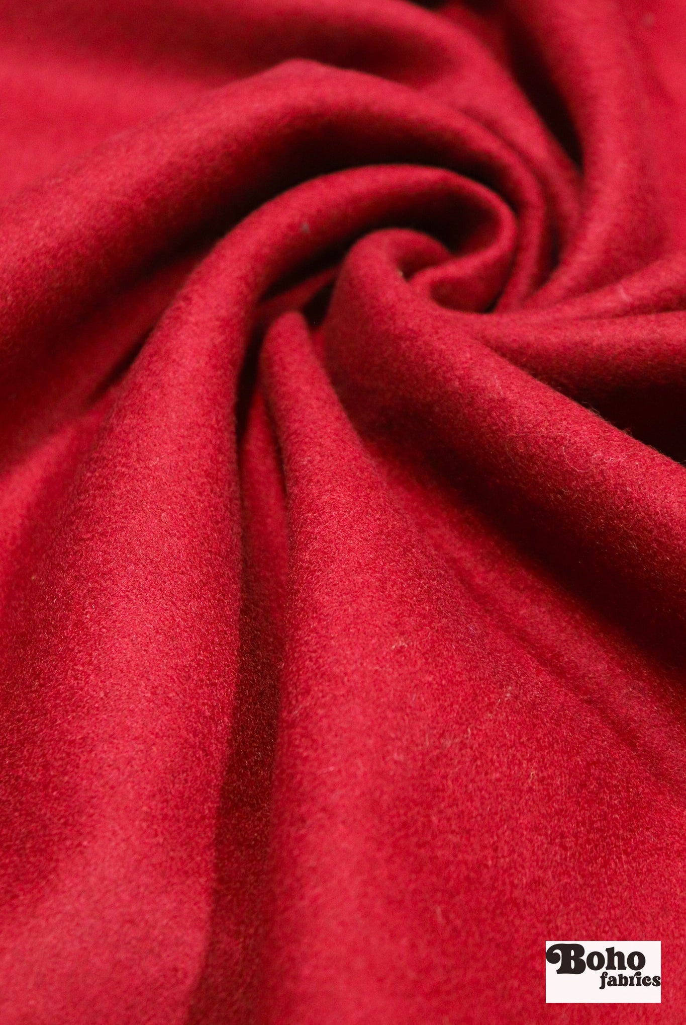 Cardinal Red Italian Wool Coating Fabric - Boho Fabrics - Wool Coating, Woven