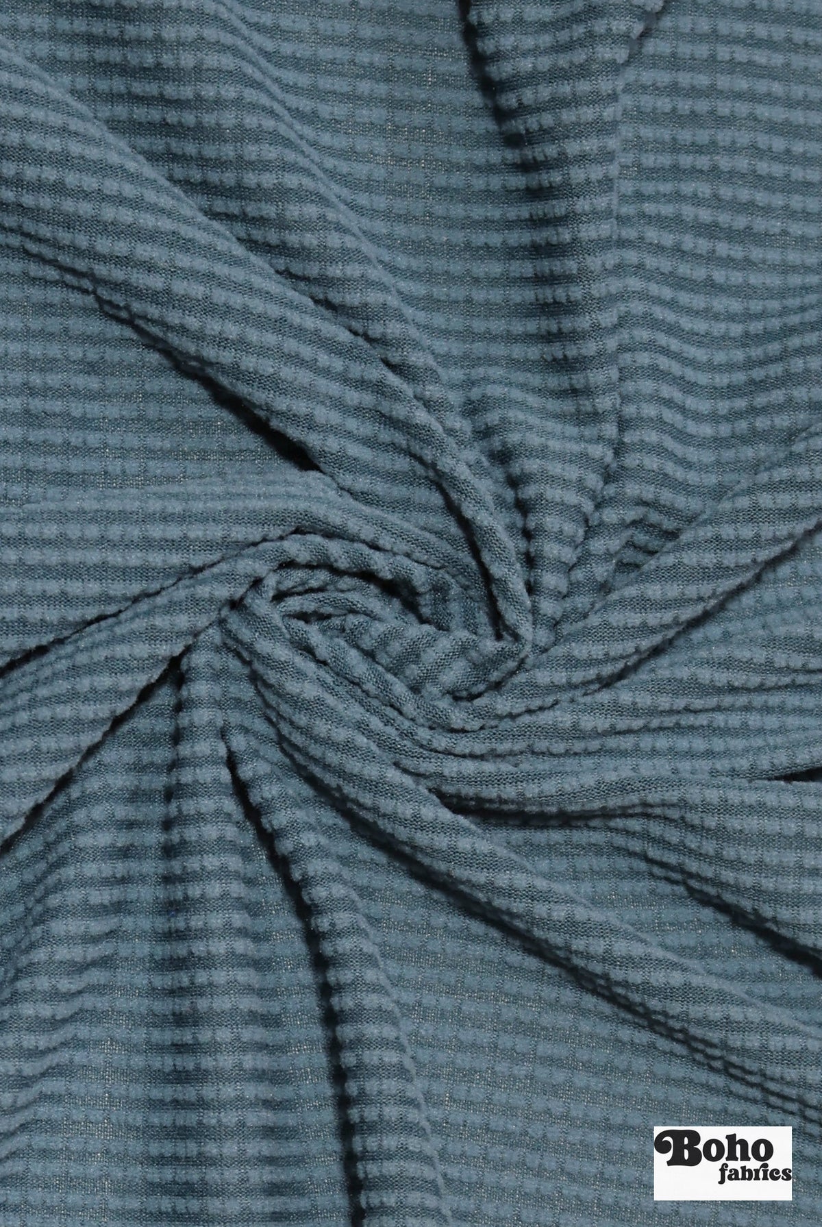 Cerulean Blue, Power Grid Fleece by Polartec. Performance Knit Fabric - Boho Fabrics - Performance Fabrics