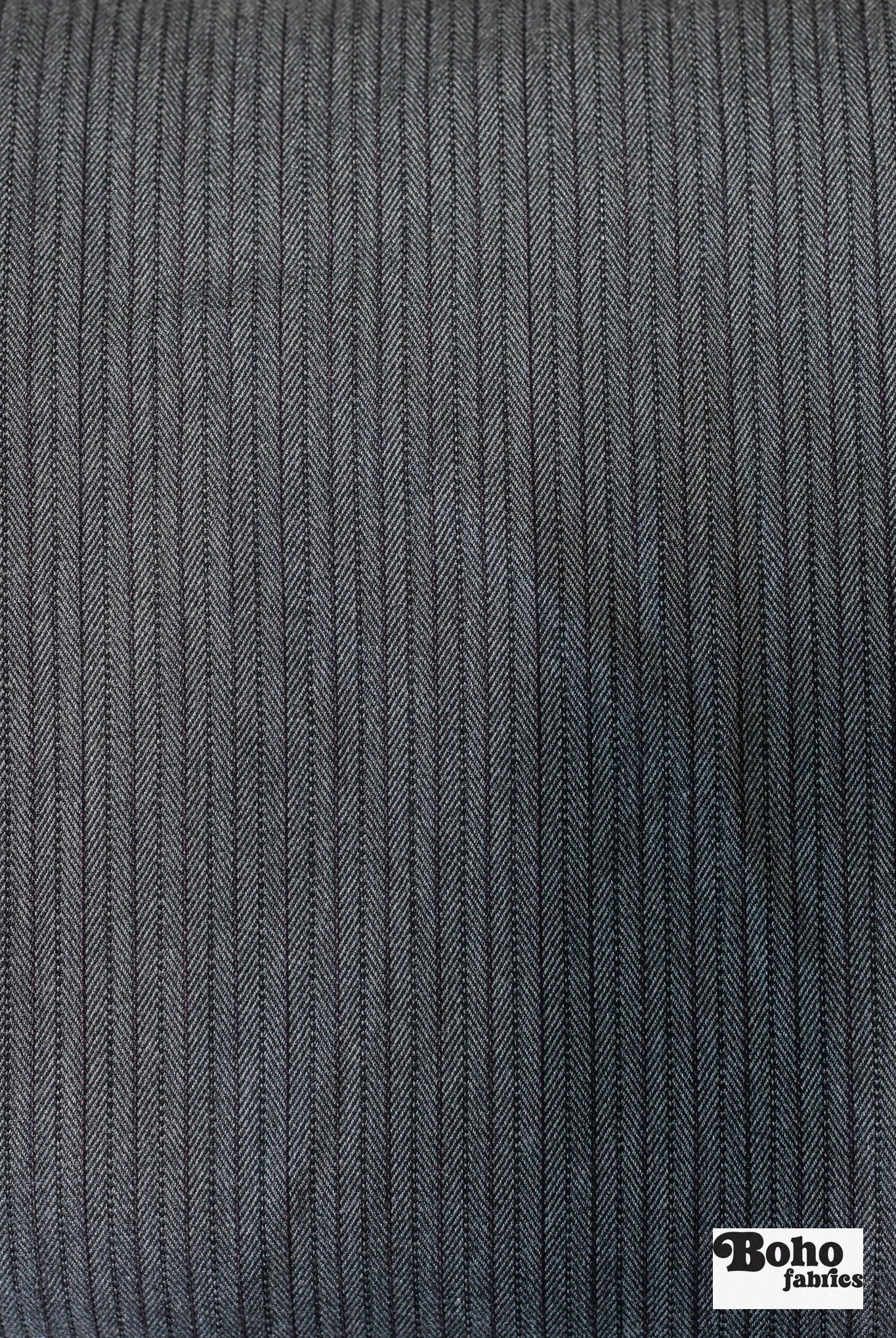 Charcoal & Maroon Herringbone, Suiting Fabric - Boho Fabrics - Suiting, Woven Fabric
