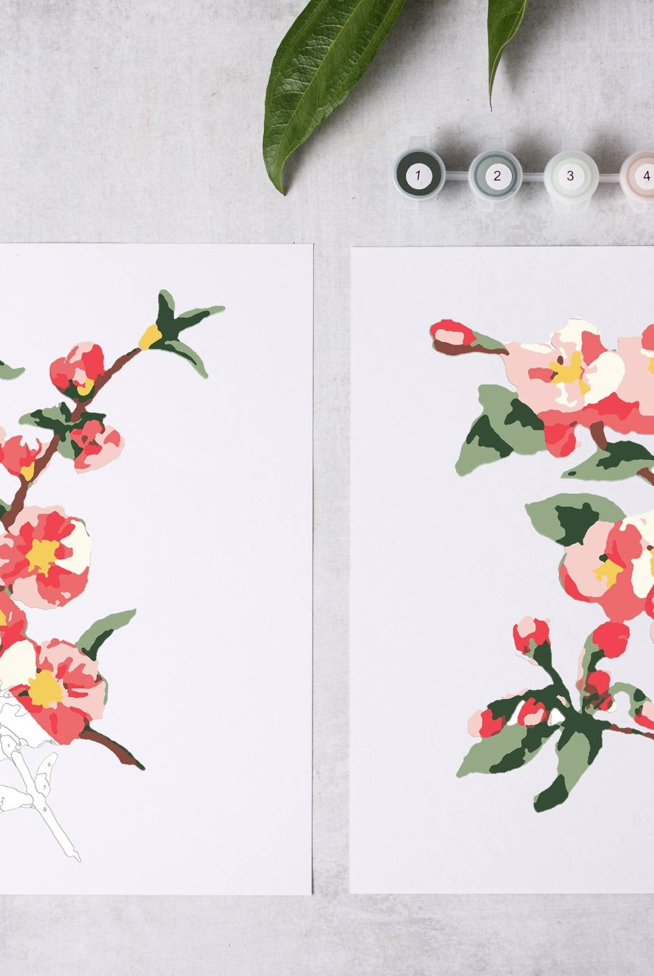 Cherry Blossoms Paint - By - Numbers kit - Boho Fabrics - Art & Craft Kits