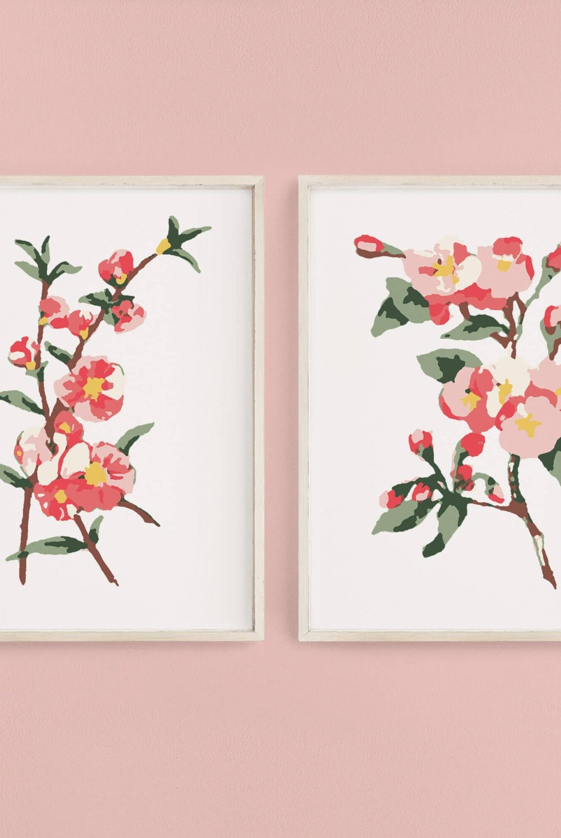 Cherry Blossoms Paint - By - Numbers kit - Boho Fabrics - Art & Craft Kits
