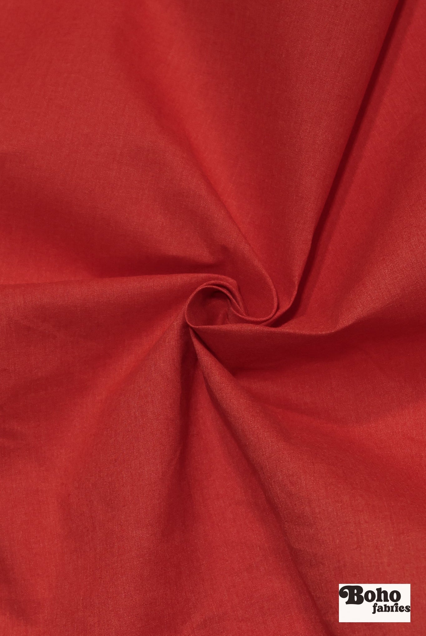Cherry Red, Deadstock Cotton Canvas Woven Fabric - Boho Fabrics - Canvas Fabric