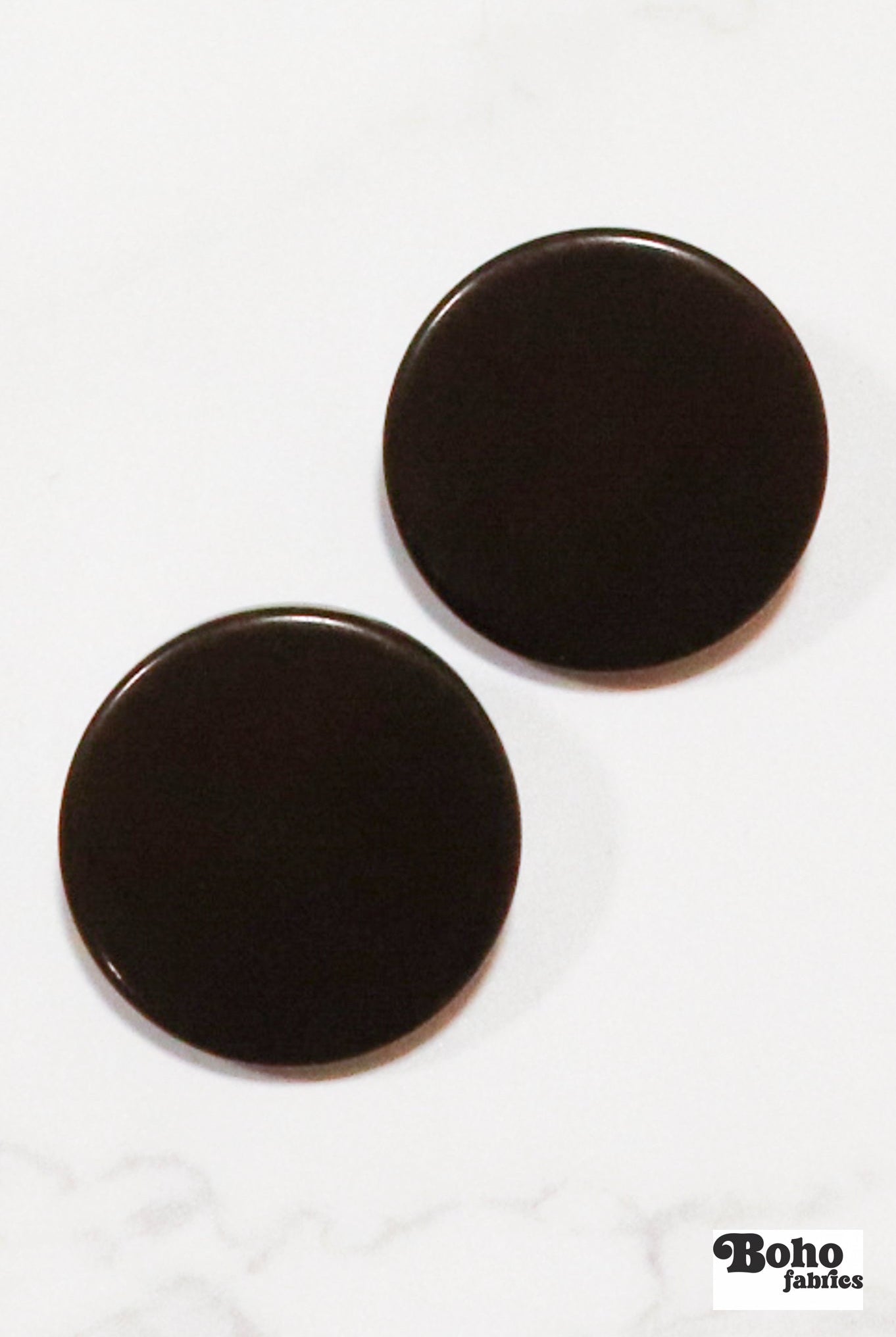 Chocolate Brown, Mod Gambit, Shank Button. Available in 15mm, 18mm, 20mm, 25mm - Boho Fabrics - Buttons & Snaps