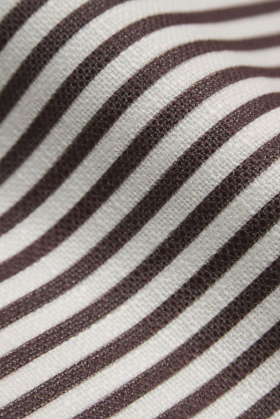 Chocolate Brown & White, 1/4" Narrow Striped Linen-Look Woven Fabric - Boho Fabrics - Home Dec. & Upholstery Fabric