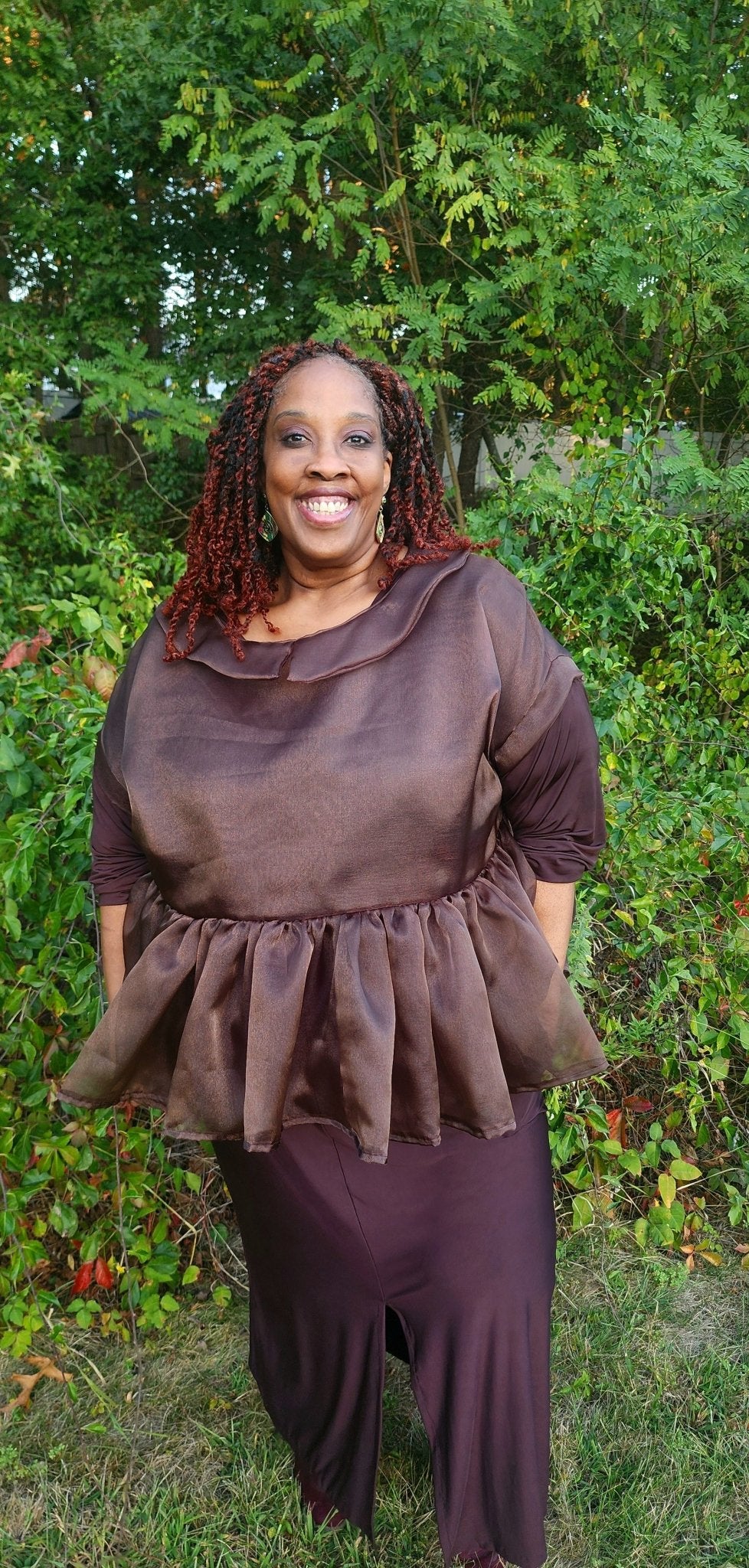 Chocolate Mousse, Organza Shimmer, Woven Fabric - Boho Fabrics - Organza, Woven Fabric