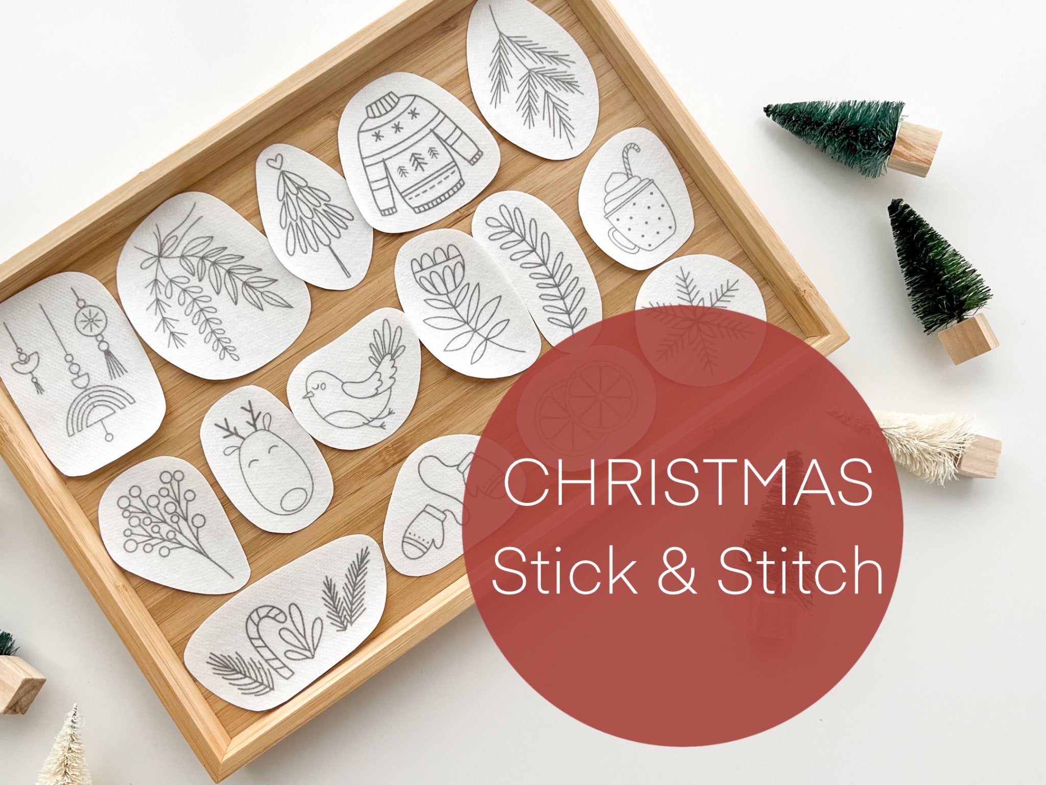Christmas/Holiday. Stick & Stitch Embroidery designs, embroidery patterns (PRE - ORDER) - Boho Fabrics -