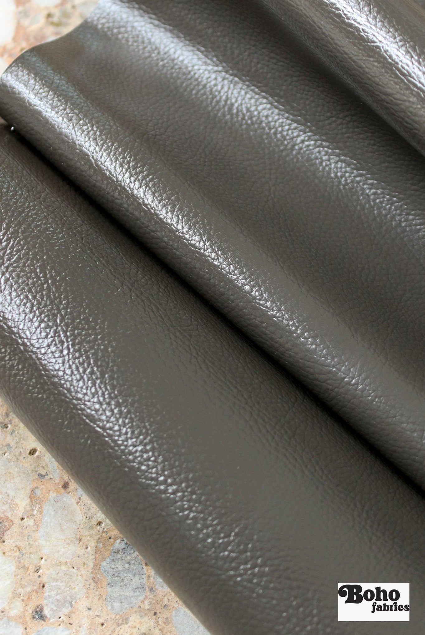 Churchill Downs in Gray by Kaufmann - Faux Leather Vinyl Fabric - Boho Fabrics - Home Dec. & Upholstery Fabric