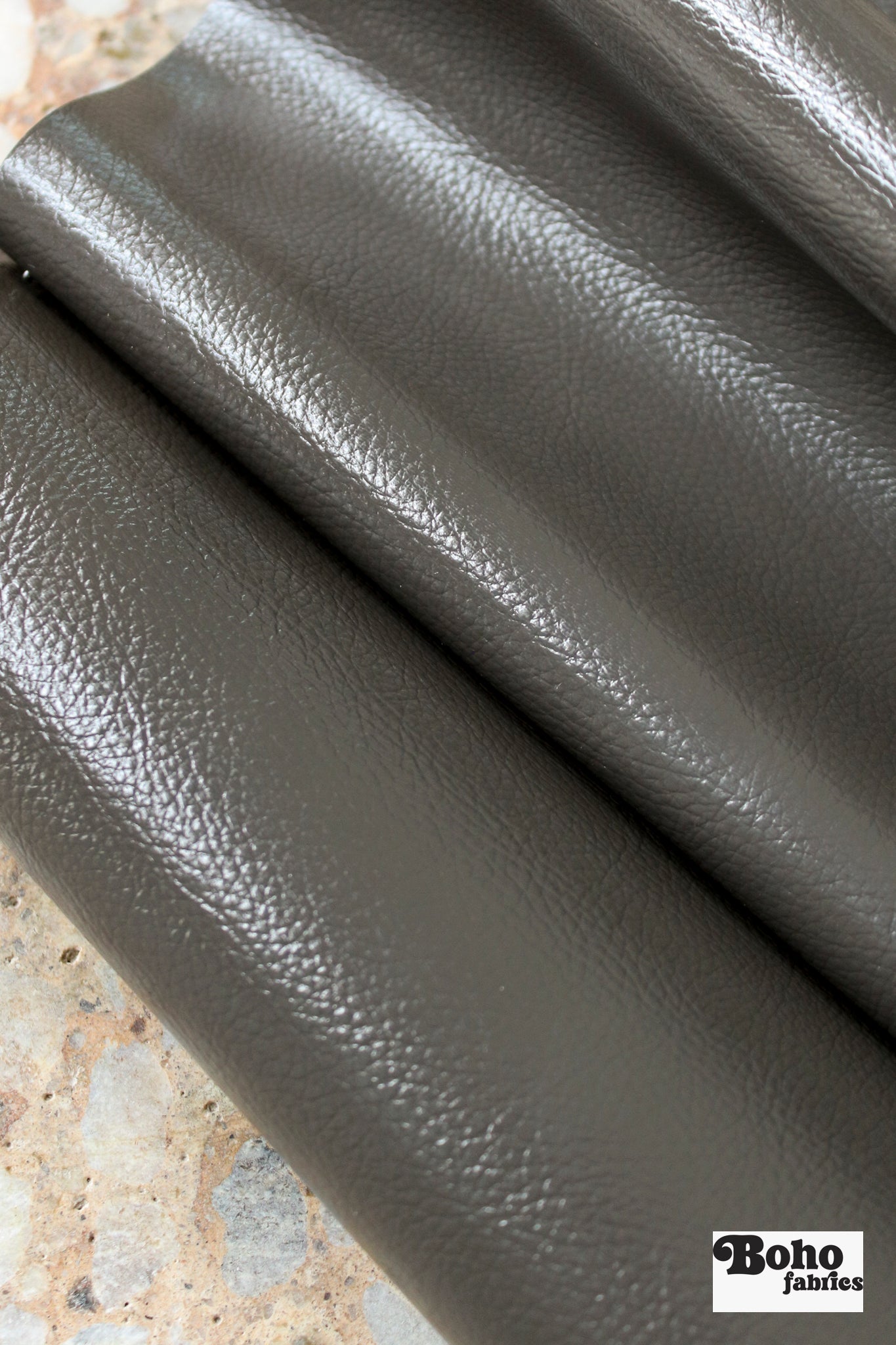 Churchill Downs in Gray by Kaufmann - Faux Leather Vinyl Fabric - Boho Fabrics - Home Dec. & Upholstery Fabric