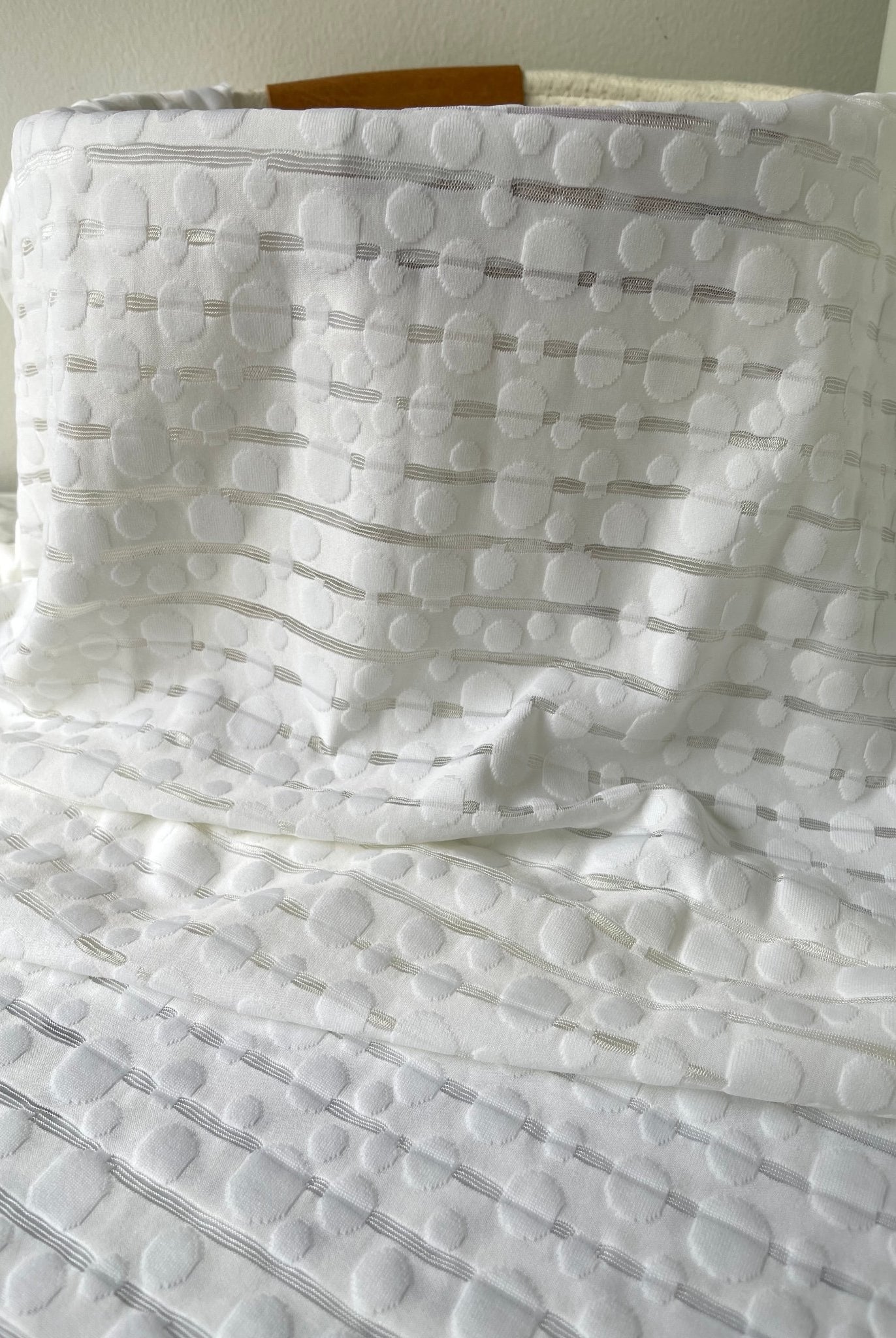 Cirroc Clouds, White Burnout Fabric - Boho Fabrics - Novelty Knit