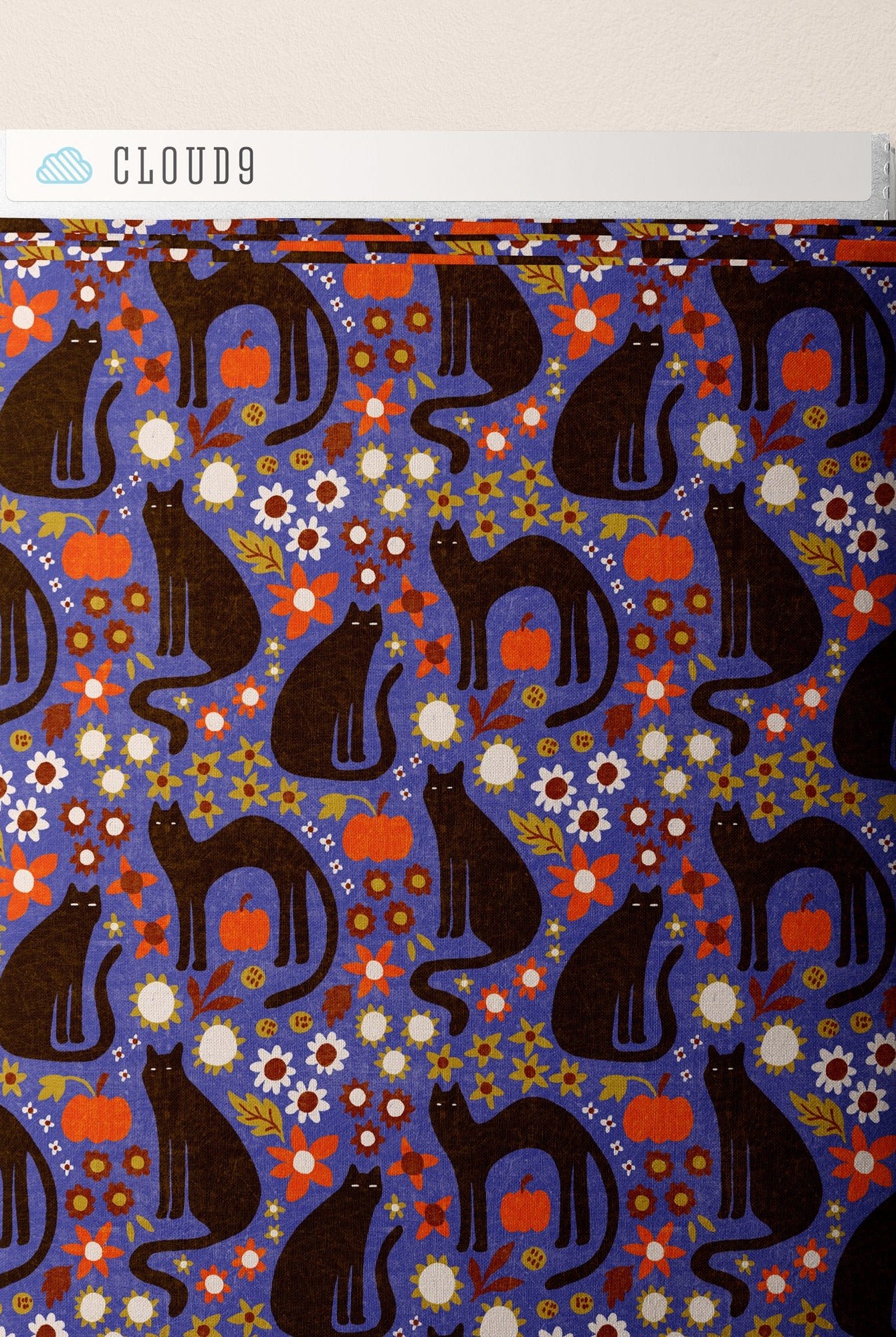 Cloud 9 Organic Cotton Canvas Fabric – Sleepy Hollows Morticia Blue (228177) - Boho Fabrics - Canvas Fabric
