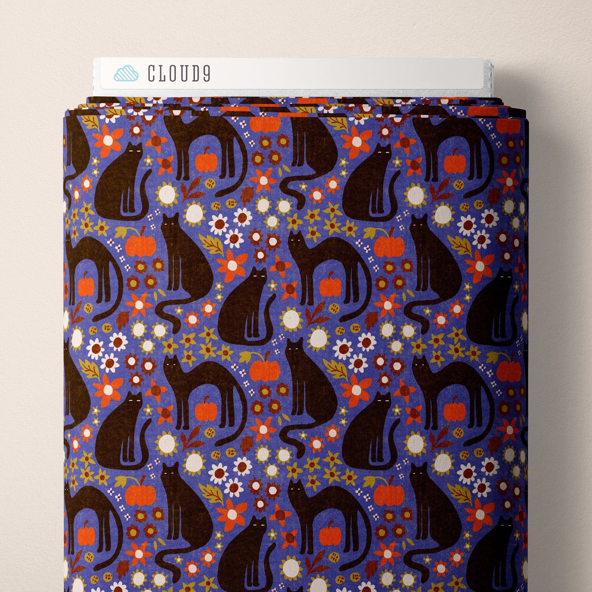 Cloud 9 Organic Cotton Canvas Fabric – Sleepy Hollows Morticia Blue (228177) - Boho Fabrics - Canvas Fabric