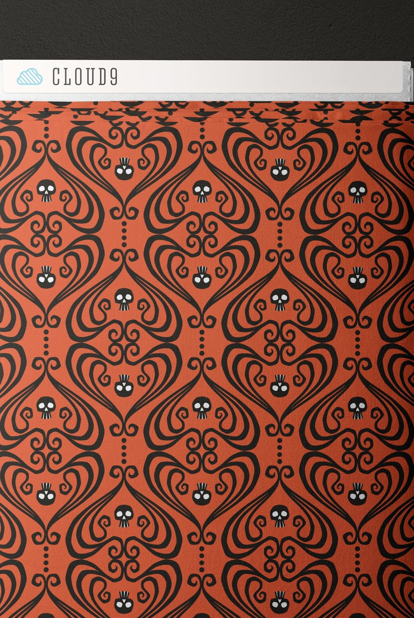 Cloud 9 Organic Quilting Cotton Fabric – Gothic Whimsy in Orange, 228002 - Boho Fabrics - Quilting Cotton, Woven