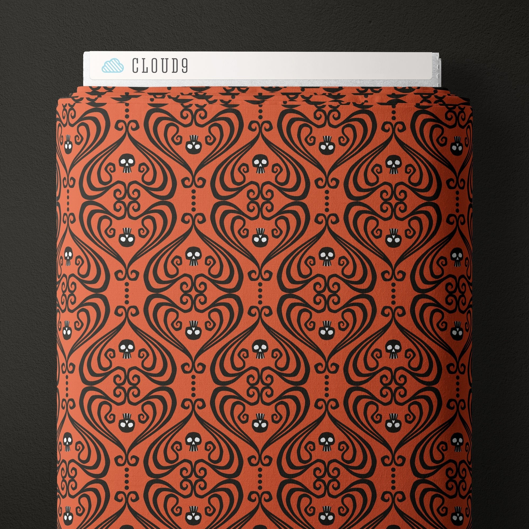 Cloud 9 Organic Quilting Cotton Fabric – Gothic Whimsy in Orange, 228002 - Boho Fabrics - Quilting Cotton, Woven