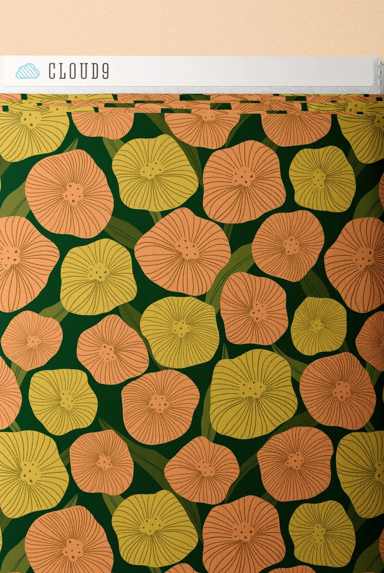 Cloud 9 Organic Quilting Cotton Fabric – Poppy Fields Blooms Green (227743) - Boho Fabrics - Quilting Cotton, Woven