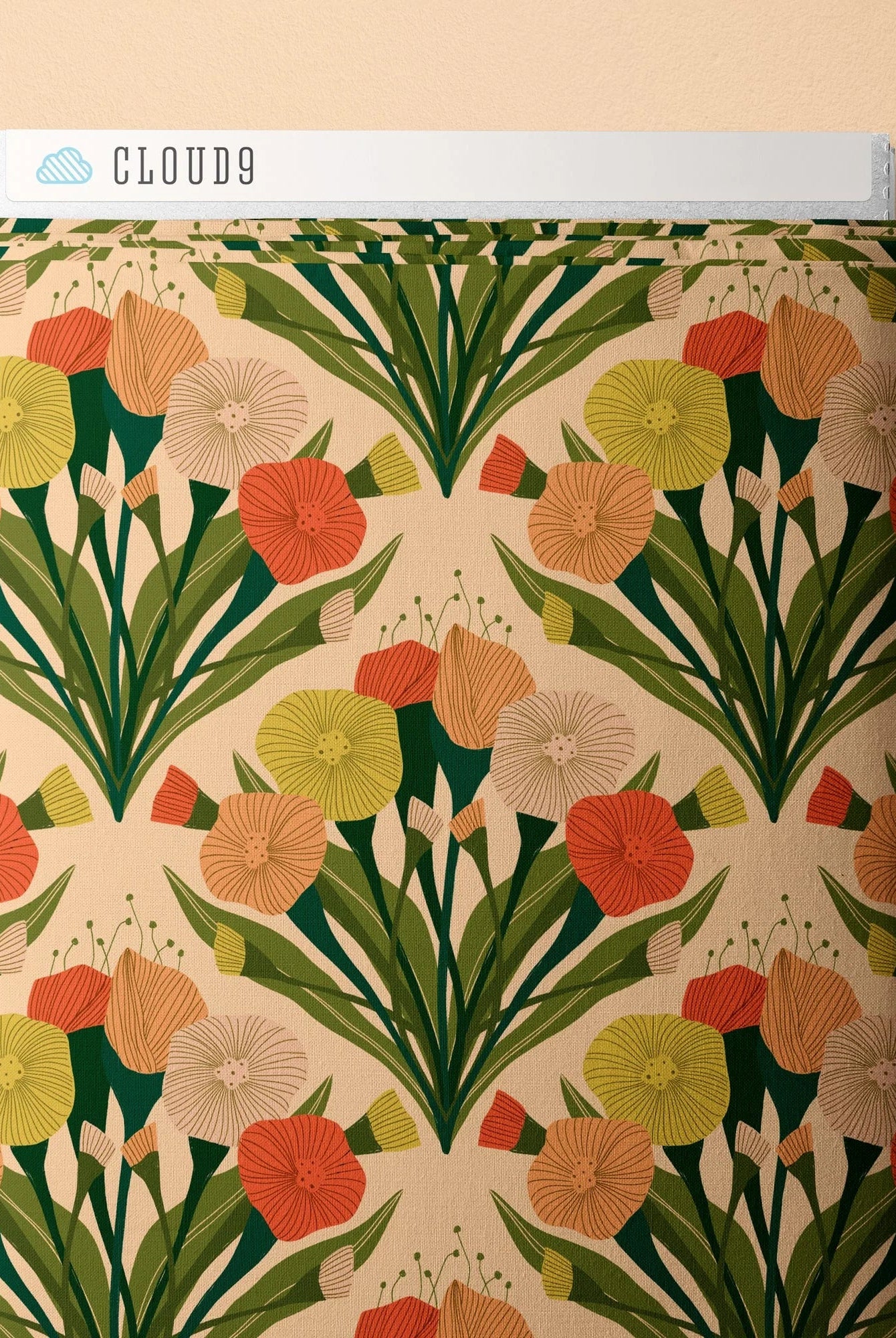 Cloud 9 Organic Quilting Cotton Fabric – Poppy Fields Bouquet Ivory (227739) - Boho Fabrics - Quilting Cotton, Woven
