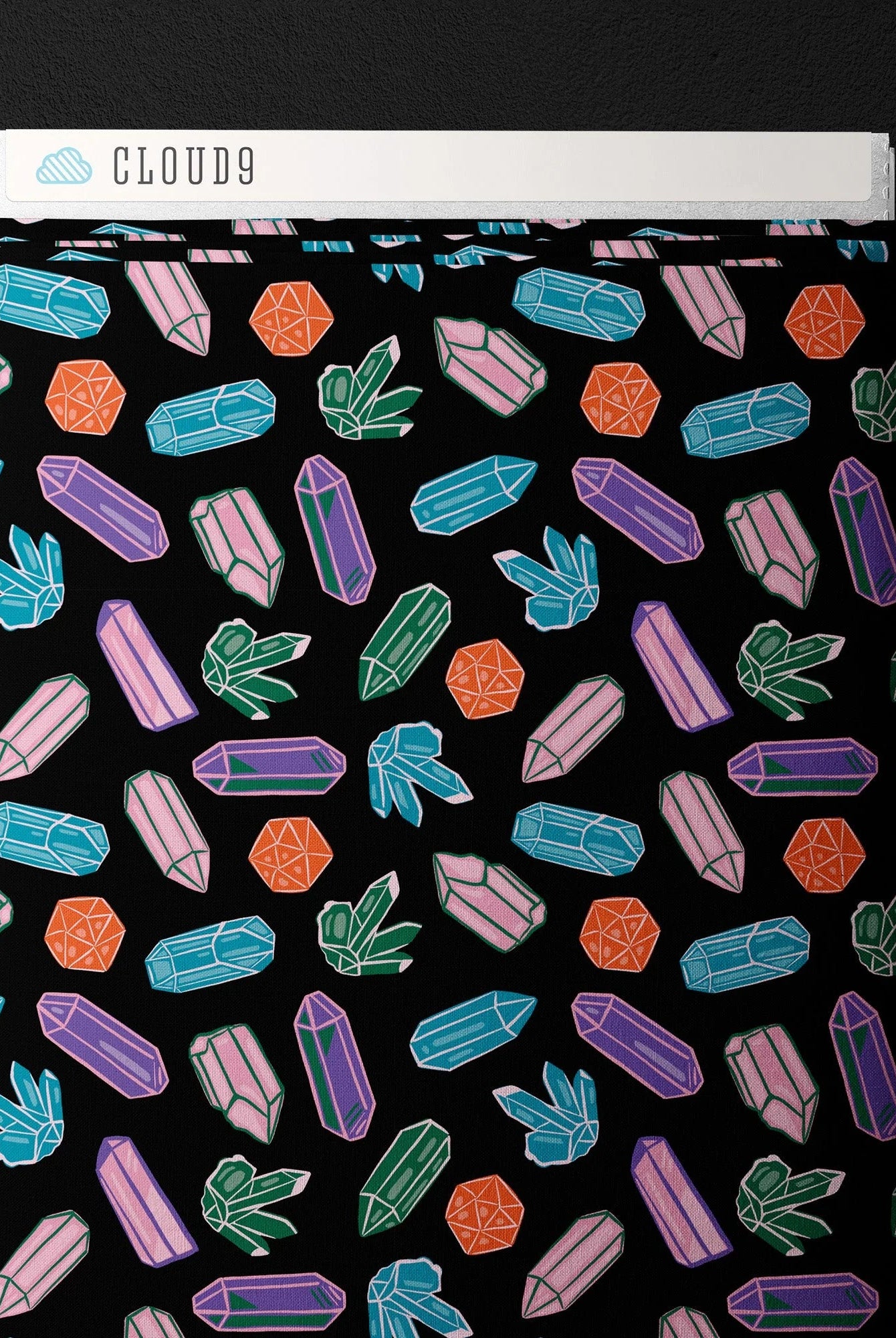 Cloud 9 Organic Quilting Cotton Fabric –Secret of the Oracle – Crystals (227562) - Boho Fabrics - Quilting Cotton, Woven