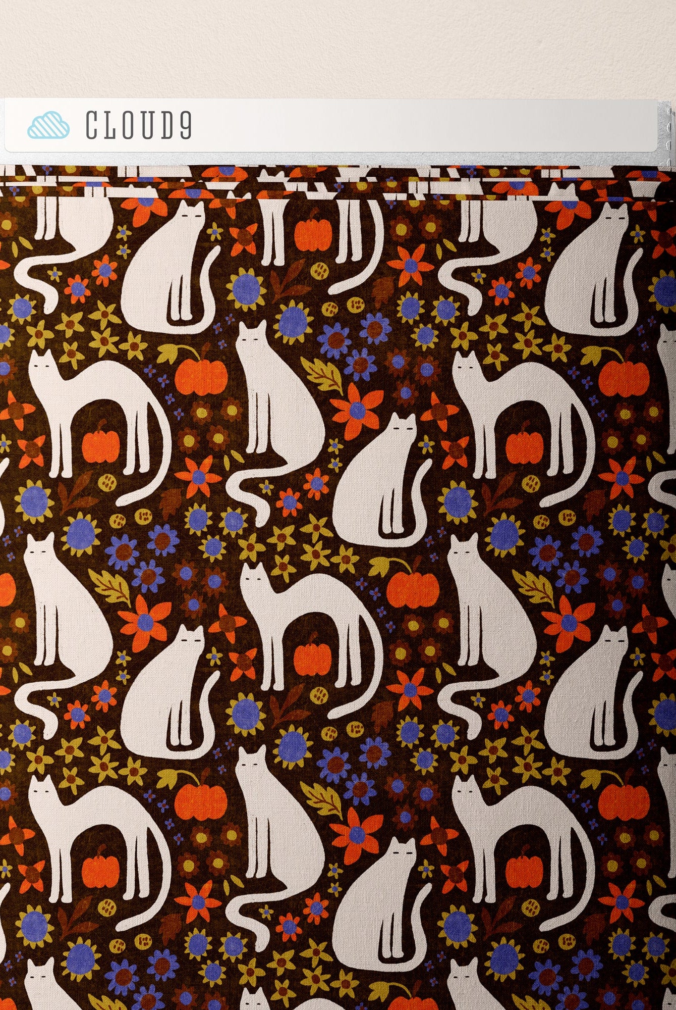 Cloud 9 Organic Quilting Cotton Fabric – Sleepy Hollows Morticia Dark (228153) - Boho Fabrics - Quilting Cotton, Woven