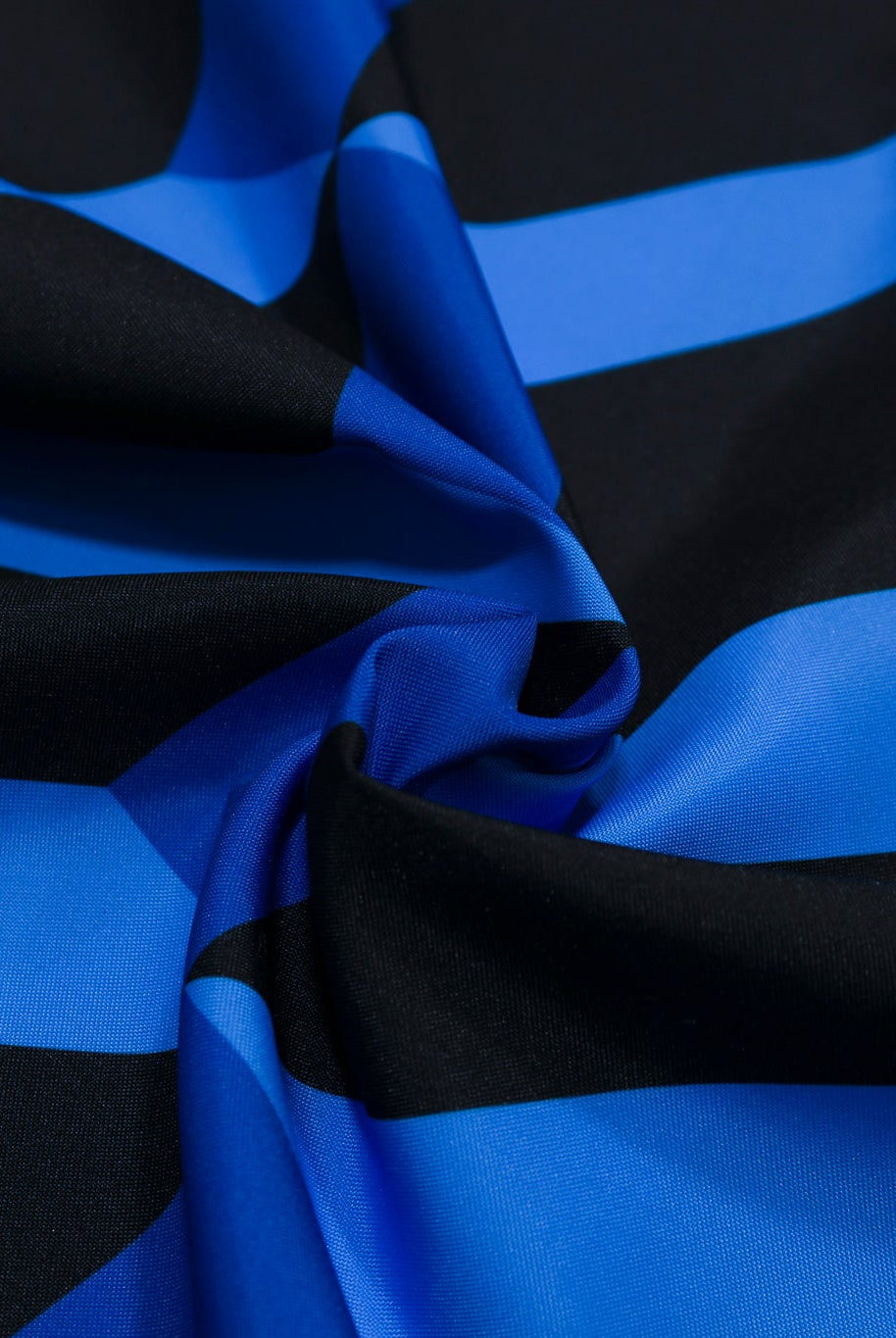 Cobalt Blue & Black, Geometric Canvas Woven Fabric - Boho Fabrics - Canvas Fabric