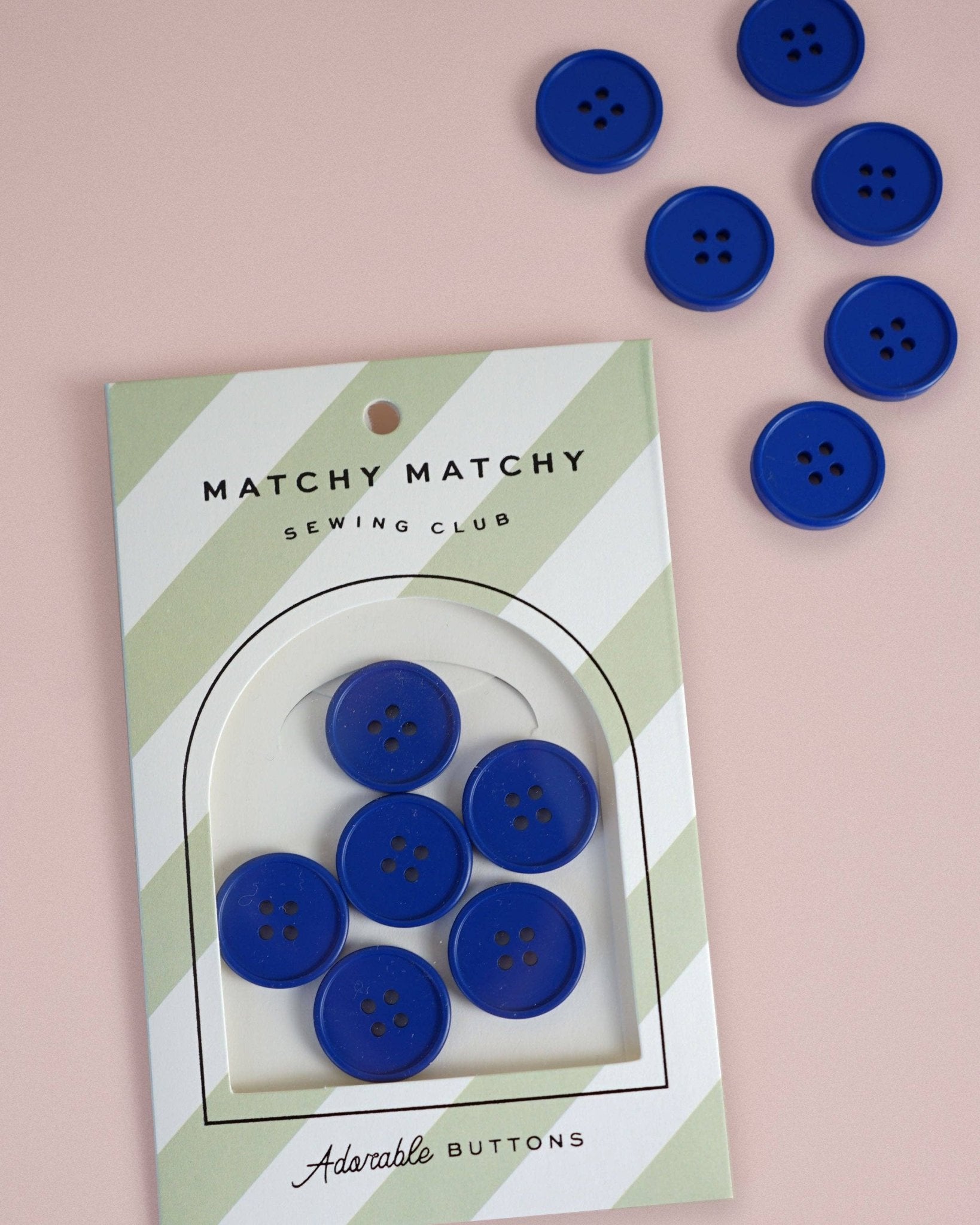 Cobalt Retro Buttons - Boho Fabrics - Buttons & Snaps