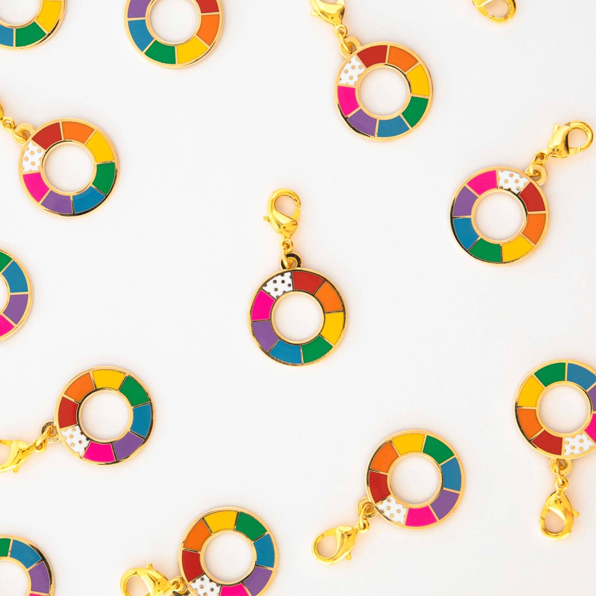 Color Wheel Removable Zipper Charm - Boho Fabrics - Bag Making Supplies