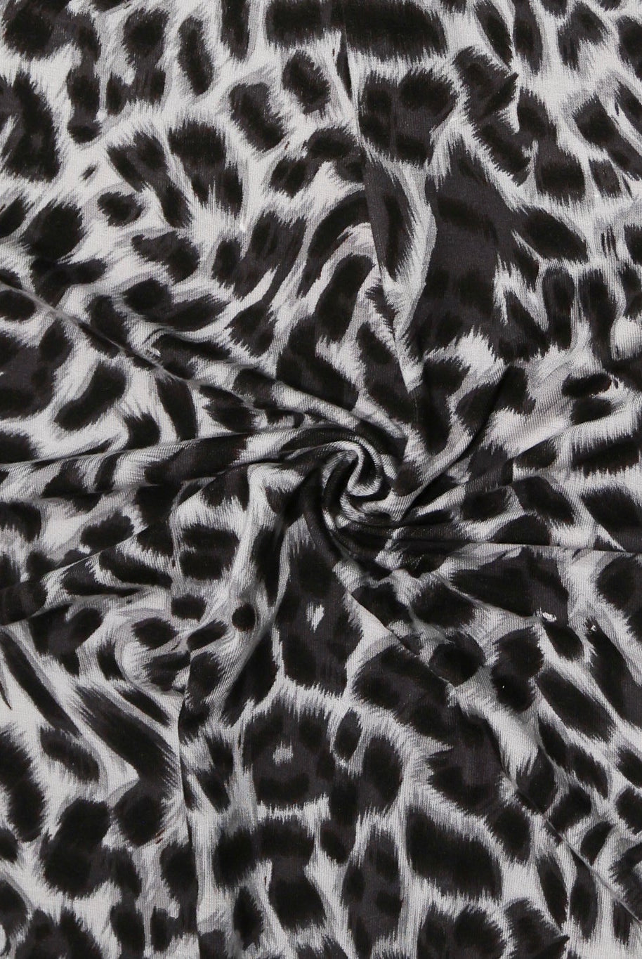 Cool Gray Cheetah Print, Rayon Spandex Jersey Knit Fabric - Boho Fabrics - Rayon Jersey Solid, Knit Fabric