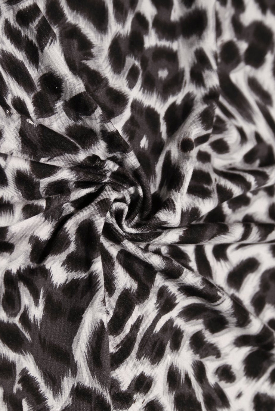 Cool Gray Cheetah Print, Rayon Spandex Jersey Knit Fabric - Boho Fabrics - Rayon Jersey Solid, Knit Fabric