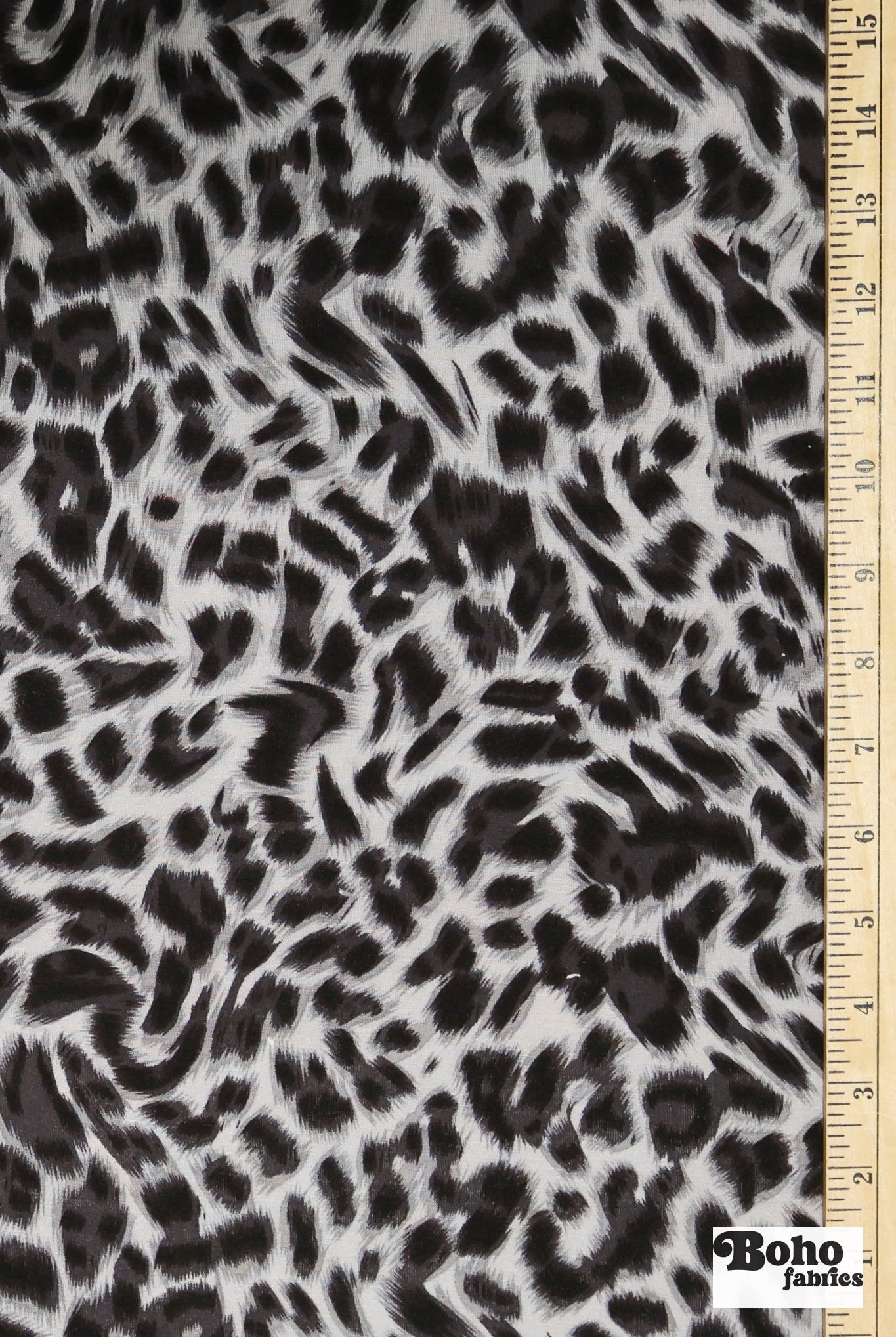 Cool Gray Cheetah Print, Rayon Spandex Jersey Knit Fabric - Boho Fabrics - Rayon Jersey Solid, Knit Fabric