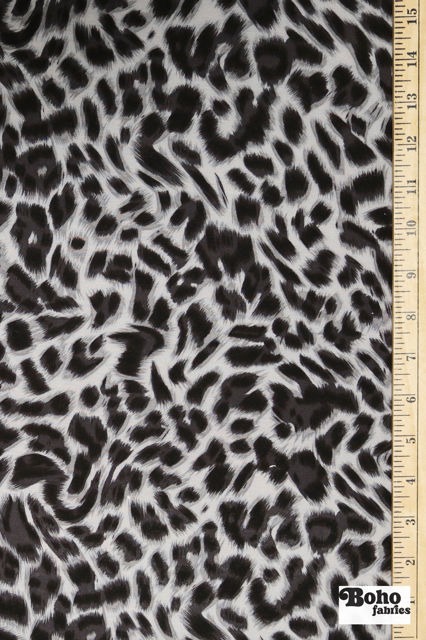 Cool Gray Cheetah Print, Rayon Spandex Jersey Knit Fabric - Boho Fabrics - Rayon Jersey Solid, Knit Fabric