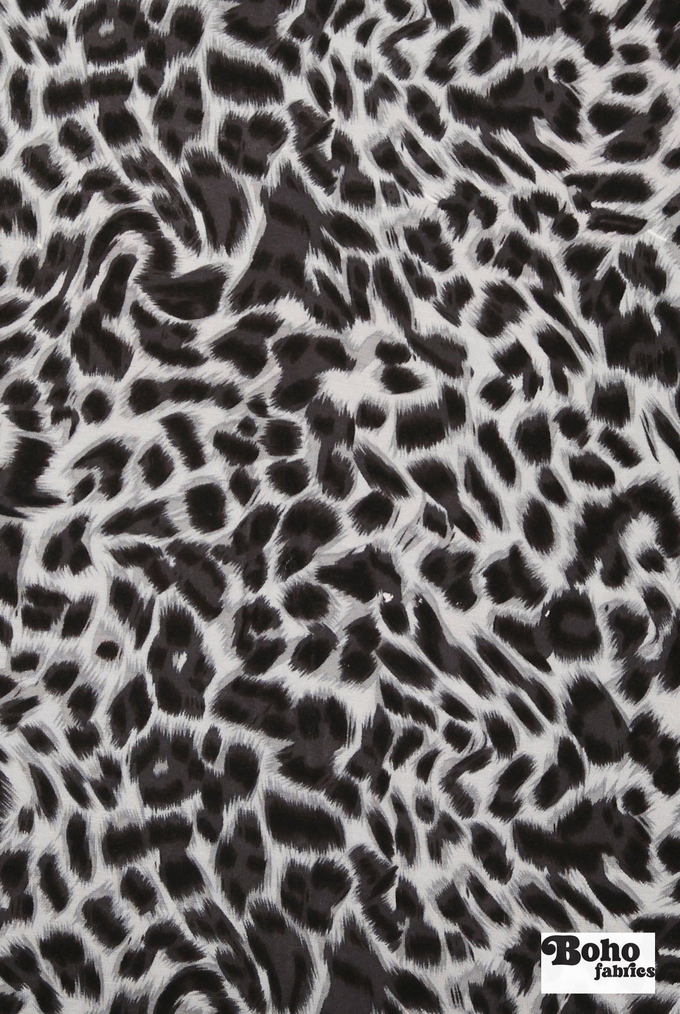 Cool Gray Cheetah Print, Rayon Spandex Jersey Knit Fabric - Boho Fabrics - Rayon Jersey Solid, Knit Fabric