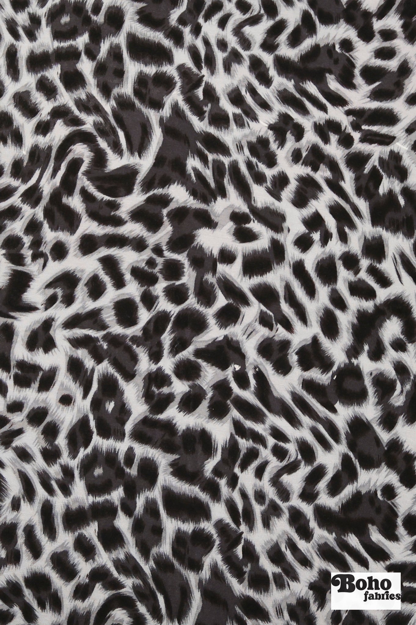 Cool Gray Cheetah Print, Rayon Spandex Jersey Knit Fabric - Boho Fabrics - Rayon Jersey Solid, Knit Fabric