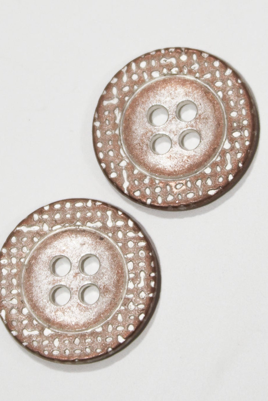 Copper Grid 4-Hole Metal Button. 24L (15mm / 5/8"), 28L (18mm / 11/16") - Boho Fabrics - Buttons & Snaps