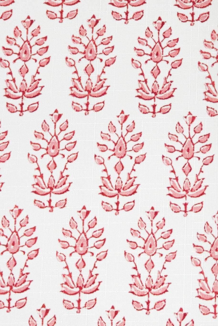 Coral, Abstract Botanical Linen-Look Woven Fabric - Boho Fabrics - Home Dec. & Upholstery Fabric