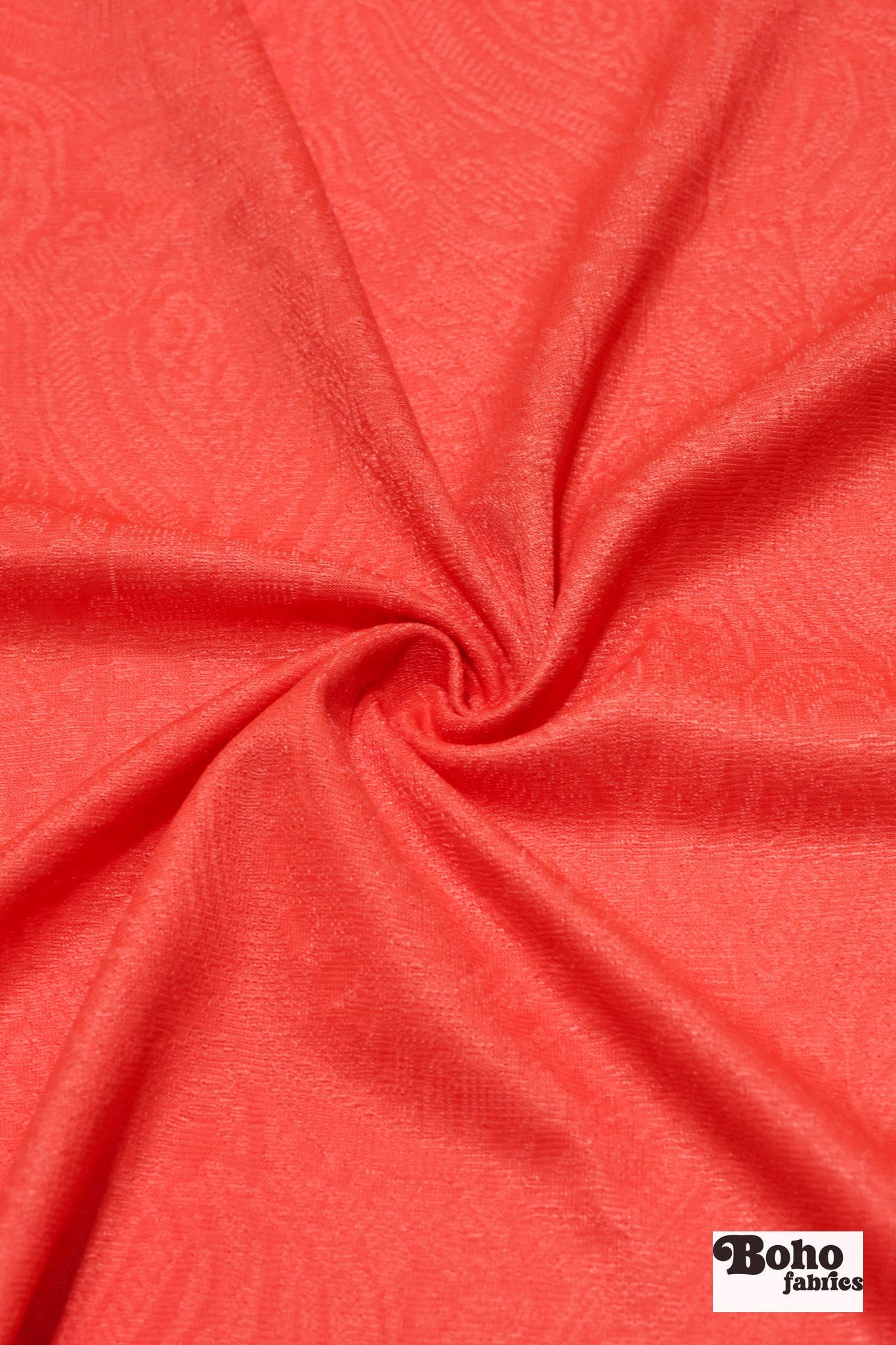 Coral Paisley, Jacquard Knit Fabric - Boho Fabrics - Jacquard Knit Fabric