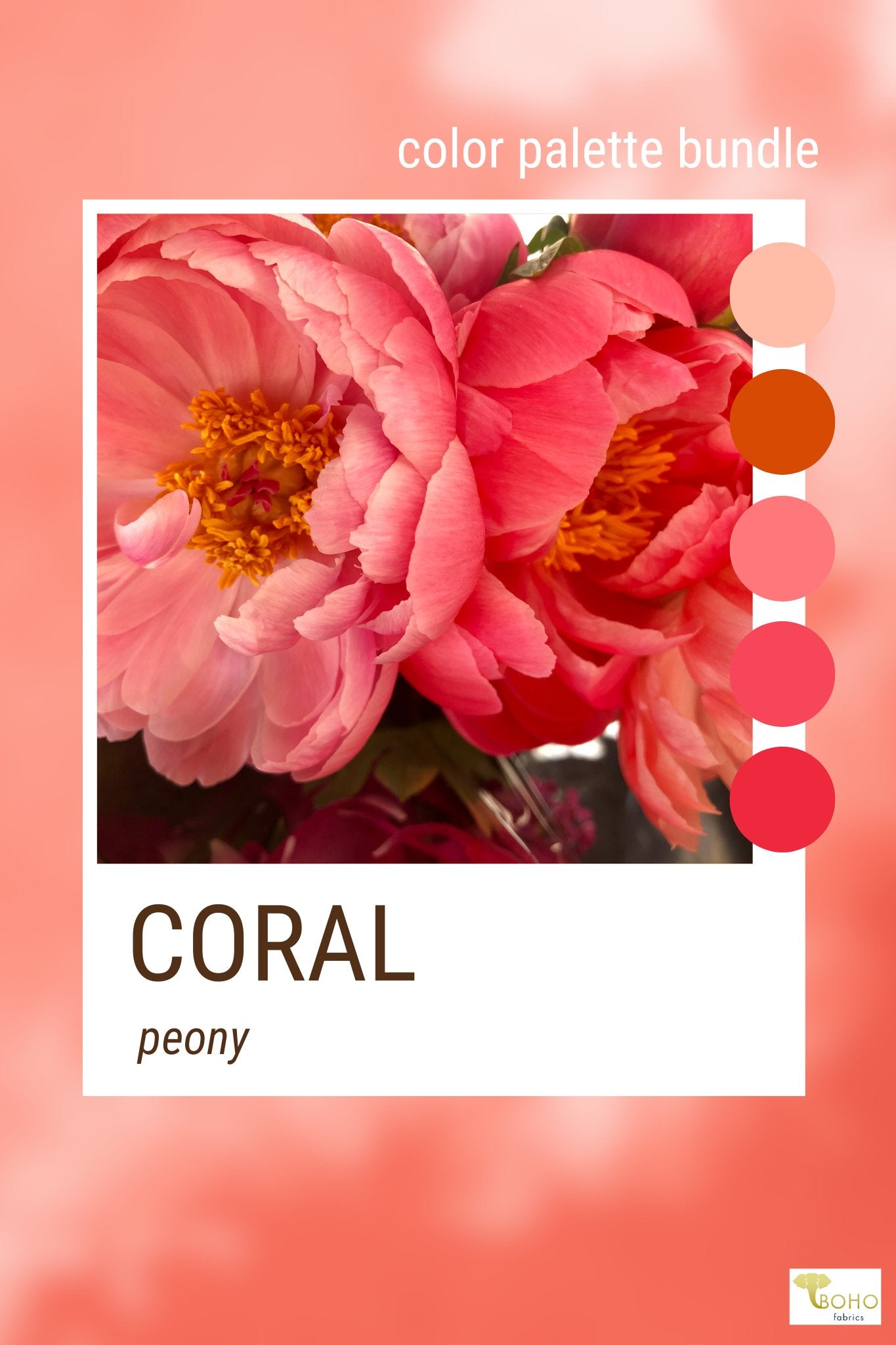 Coral Peony, Mystery Color Palette Bundle - Boho Fabrics - Fabric Bundles