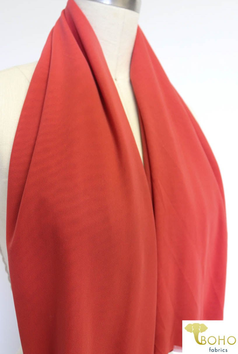 Coral Solid Stretch Mesh. SM-113. - Boho Fabrics