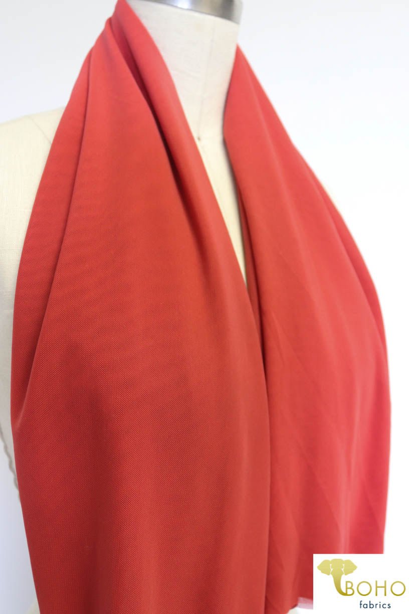 Coral Solid Stretch Mesh. SM-113. - Boho Fabrics