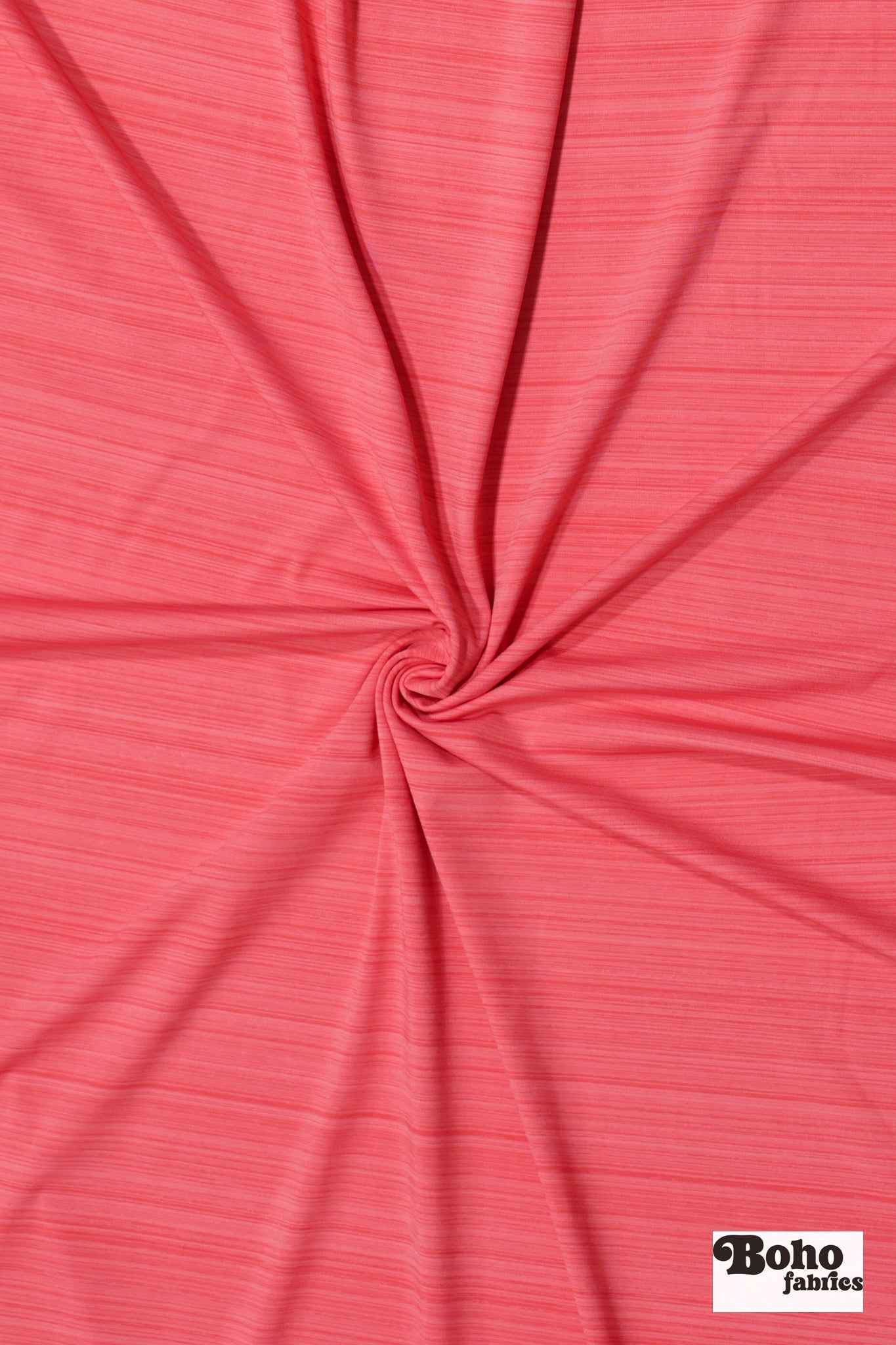 Coral, Striated Athletic Knit Fabric - Boho Fabrics - Athletic Knit Fabric