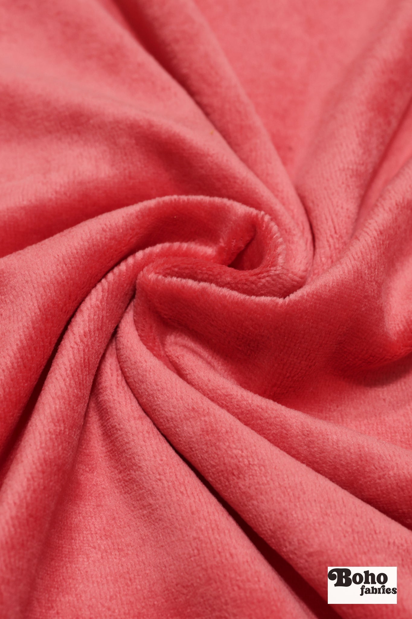 Coral Terry Cloth Knit Fabric - Boho Fabrics - French Terry Solid Knit