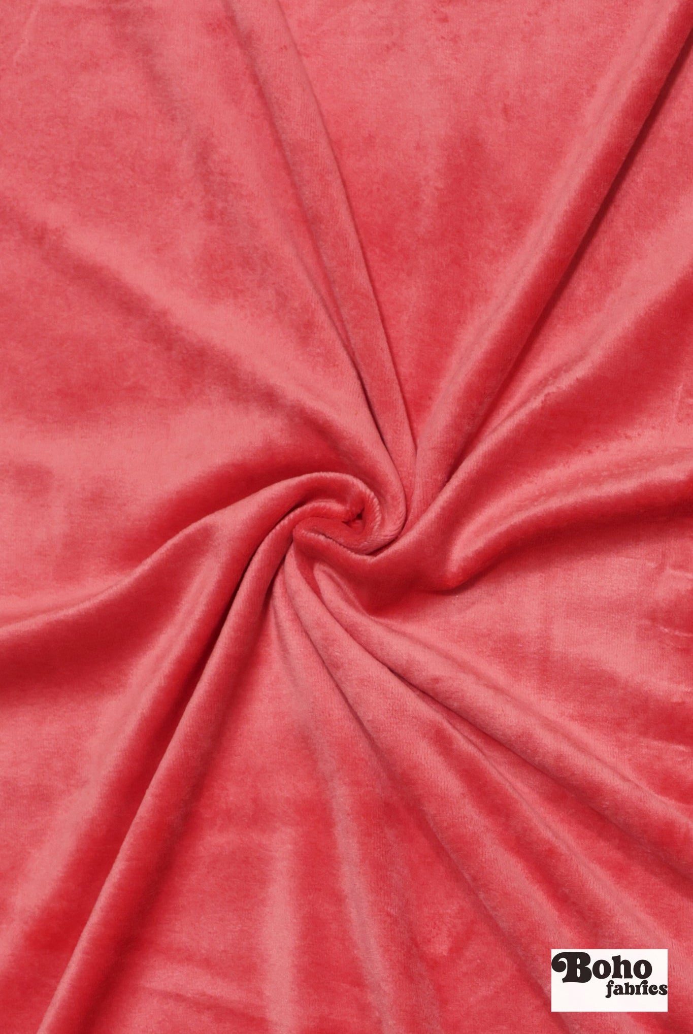Coral Terry Cloth Knit Fabric - Boho Fabrics - French Terry Solid Knit