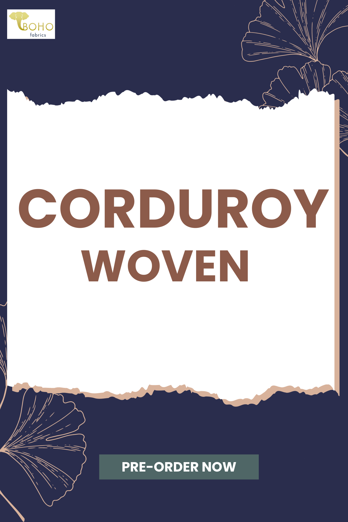 Corduroy Solids, Woven Fabric - 300 GSM - Boho Fabrics