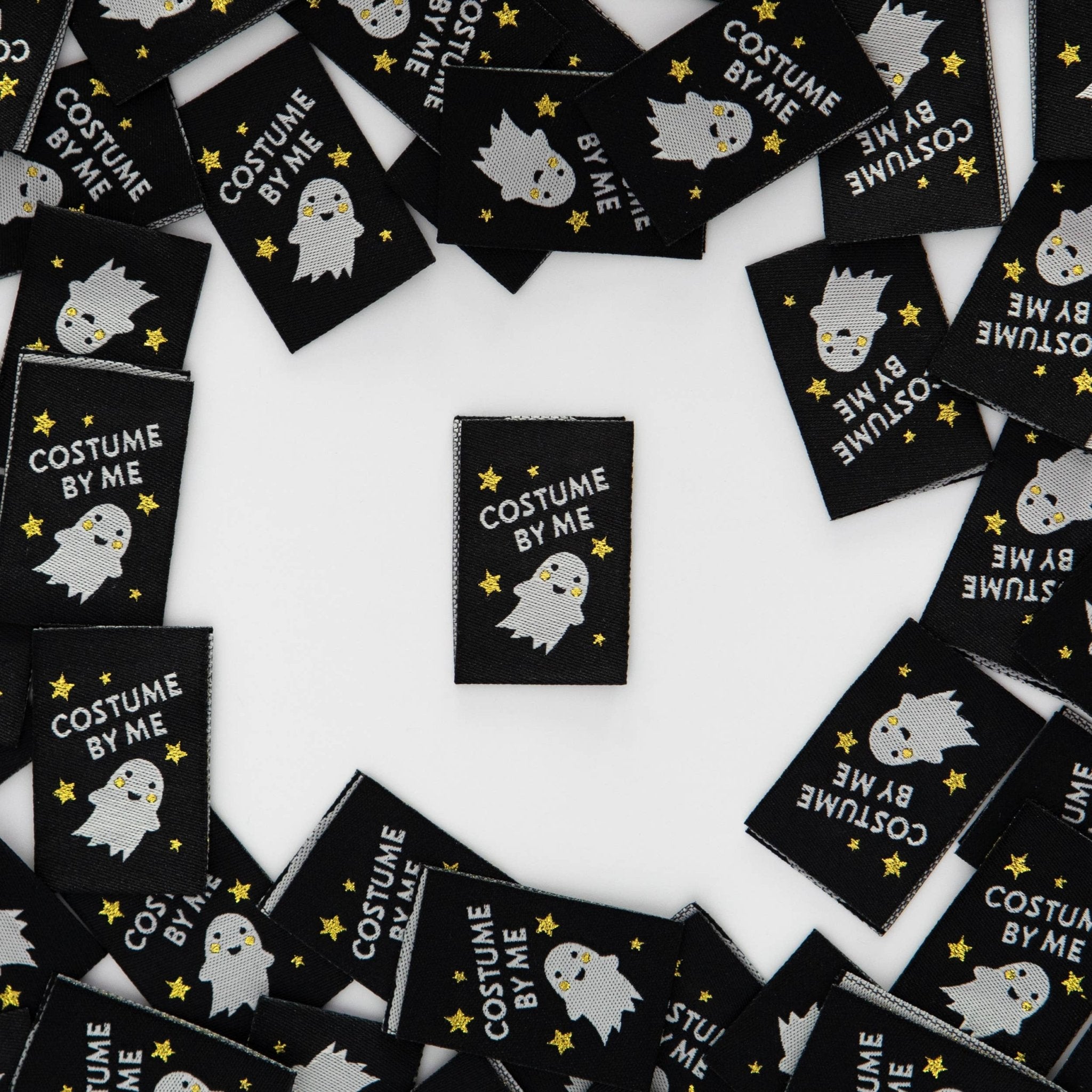Costume by Me Ghost - Halloween Sewing Woven Label Tags - Boho Fabrics -