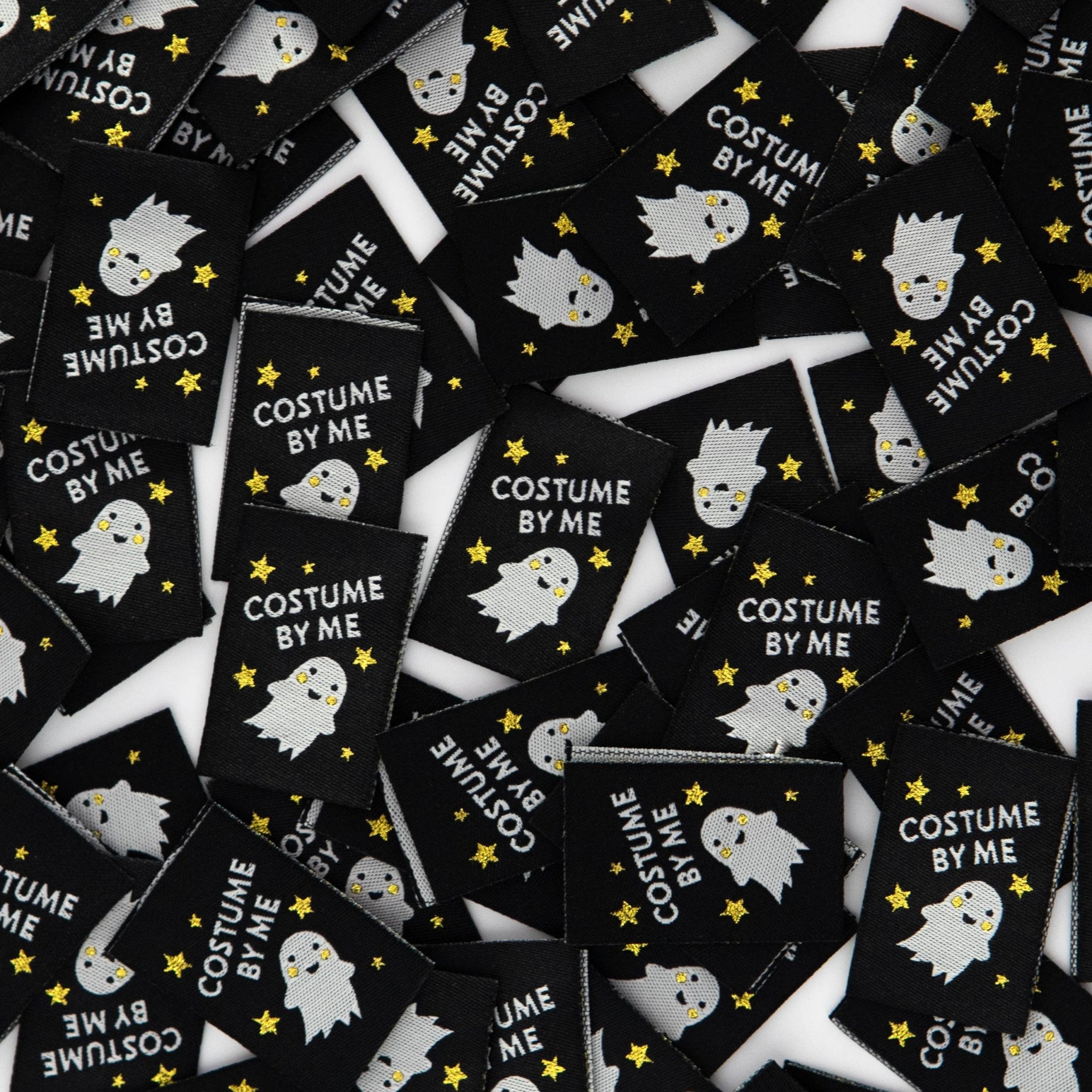 Costume by Me Ghost - Halloween Sewing Woven Label Tags - Boho Fabrics -