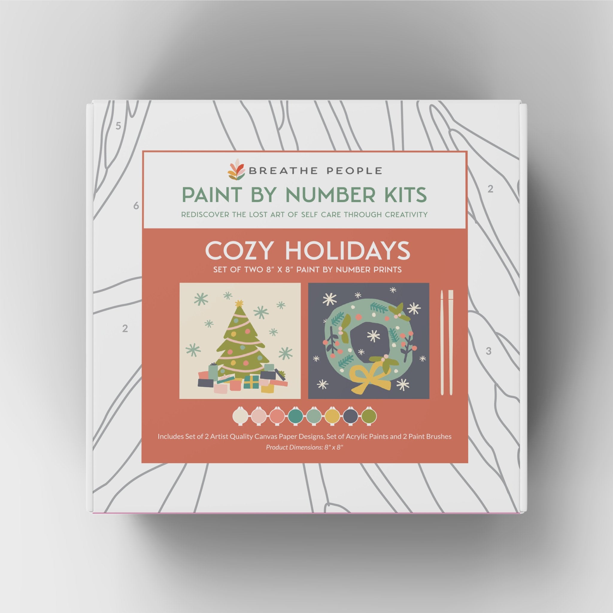 Cozy Holidays Paint by Number Kit + Travel Easel - Boho Fabrics -