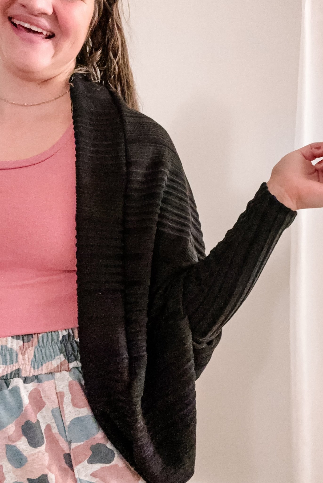 Cozy Stripe, Brushed Rib Knit in Black - Boho Fabrics - Rib Solid, Knit Fabric