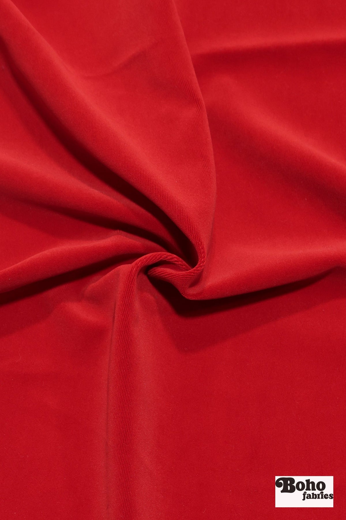 Crimson Red, Velveteen Woven Fabric - Boho Fabrics - Home Dec. & Upholstery Fabric