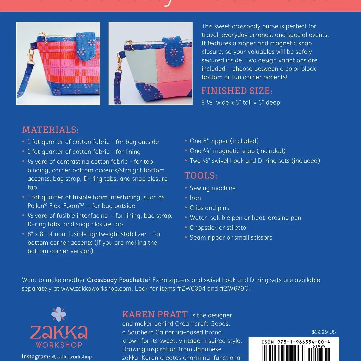 Crossbody Pouchette Kit, Hardware Included! - Boho Fabrics -