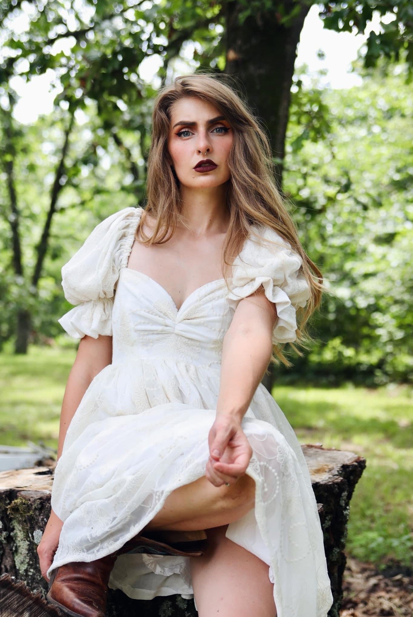 Dahlia Swirls, Ivory Embroidered Mesh. Special Occasion Fabric. - Boho Fabrics